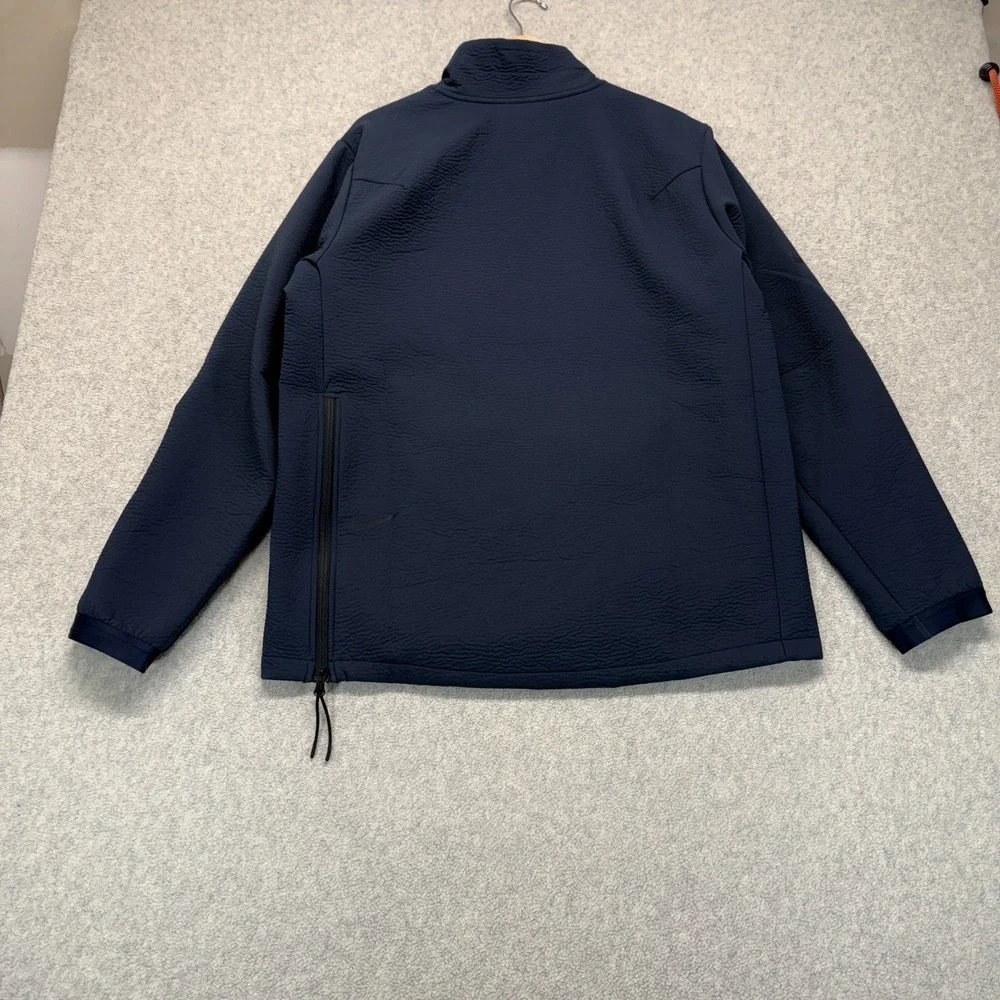 Nike Mens Pullover Jacket Navy Blue Mock Neck Zipper Long Sleeve Pockets Size L
